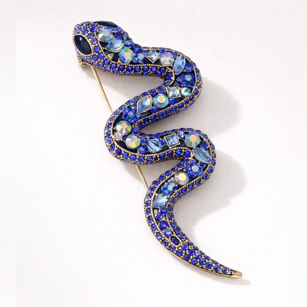 Serpenti Blue and Gold Snake Brooch
